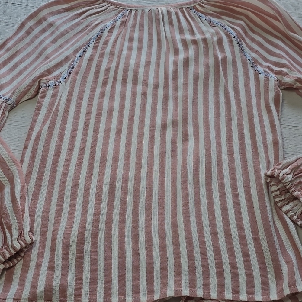 Paige Jovannie Striped Blouson Sleeve Blouse - Picture 11 of 16